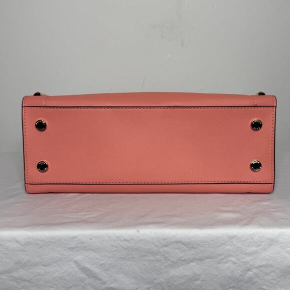 Michael Kors Rayne Studded Saffiano Leather Satchel – Peach - Picture 8 of 8